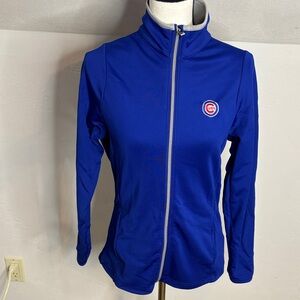 Antiqua Chicago Cubs Blue Zip-Up Jacket with Logo Size Small